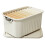Large PP Plastic Clothing Organizer Box with Lid & Handle, Tall Storage Basket 8