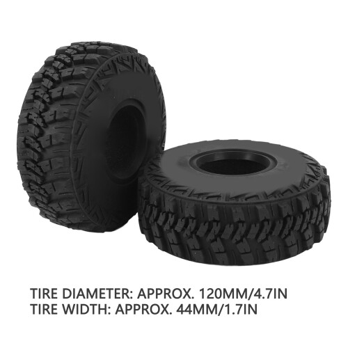 4 pièces de pneus RC crawler de 1,9 pouces, insert en mousse noire 1
