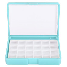 Set de 2 paletas de caja para acuarelas, 24 cavidades, plástico azul.