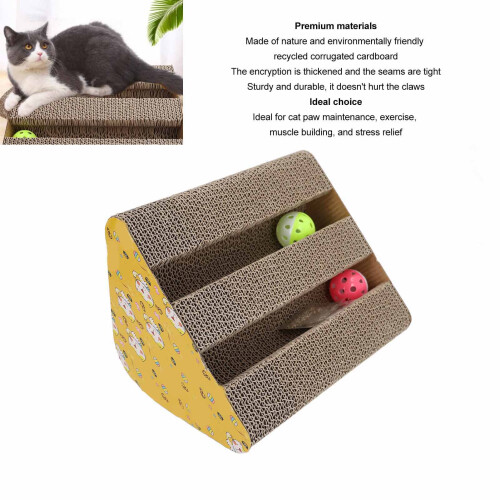 Rascador de cartón corrugado triangular para gatos 2