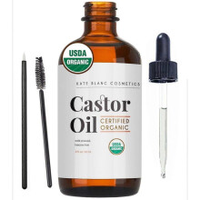 (2PCS)Castor Oil 100% Pure Organic Cold Pressed Unrefined Castor Oil | Hexane Free Extra Virgin | For Hair Growth Eyebrows Eyelashes Skin 60ML