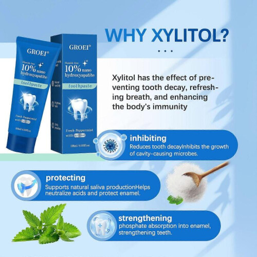 (2PCS) 10% Nano Hydroxyapatite Toothpaste, Fluoride Free Toothpaste For Sensitive Teeth, Natural Remineralizing Whitening Toothpaste for Adults 1