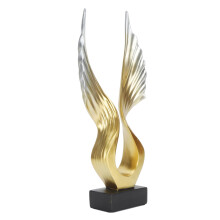 Abstrakte Flügel-Skulptur Goldharz Luxusstatue