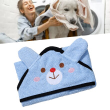 Asciugamano per animali con motivo orso azzurro cielo 45x45cm microfibra