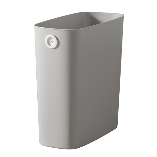 Kleiner Abfalleimer schlank 28x27x13 cm Warmgrau PP/TPR 2