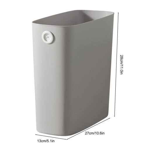 Kleiner Abfalleimer schlank 28x27x13 cm Warmgrau PP/TPR 1