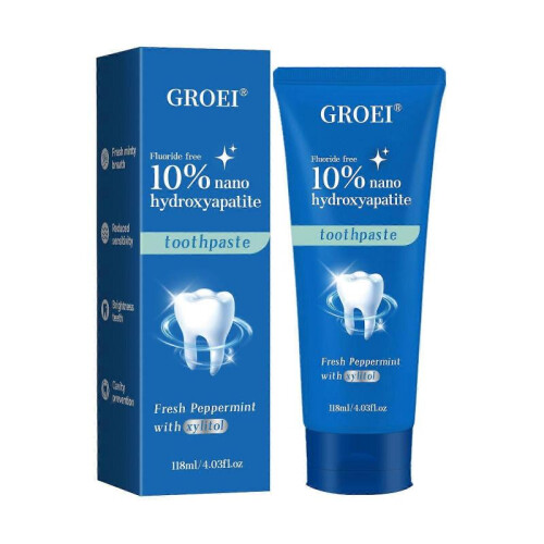 (2PCS) 10% Nano Hydroxyapatite Toothpaste, Fluoride Free Toothpaste For Sensitive Teeth, Natural Remineralizing Whitening Toothpaste for Adults
