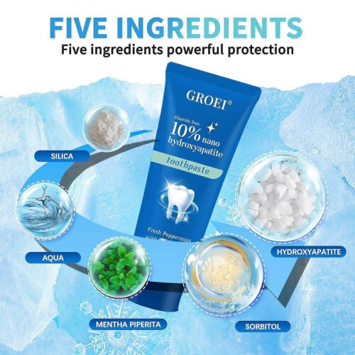 (2PCS) 10% Nano Hydroxyapatite Toothpaste, Fluoride Free Toothpaste For Sensitive Teeth, Natural Remineralizing Whitening Toothpaste for Adults 2