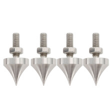 Puntali per altoparlante HiFi 4 pezzi M12 argento 40x20mm