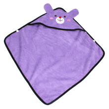 Bata de baño para gatos con capucha de microfibra morada, talla M