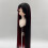 Parrucca per bambola BJD 1/4, lunga e liscia, nero/rosso vino 6