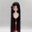 Parrucca per bambola BJD 1/4, lunga e liscia, nero/rosso vino 4