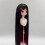 Parrucca per bambola BJD 1/4, lunga e liscia, nero/rosso vino 5