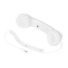 Combiné téléphonique rétro sans fil en ABS blanc, son clair