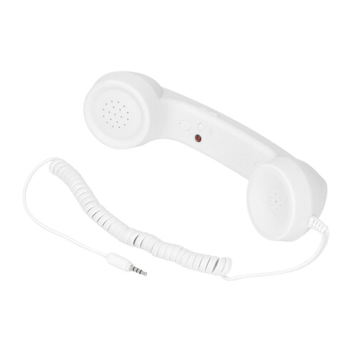 Combiné téléphonique rétro sans fil en ABS blanc, son clair