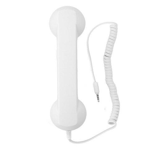 Combiné téléphonique rétro sans fil en ABS blanc, son clair 1
