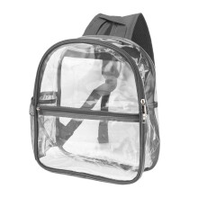 PVC-transparent Rucksack Tragbare PVC-Reißverschluss-Design Große Kapazität Klare Rucksack für die Schule Grau