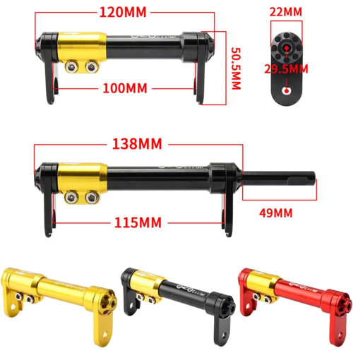 Folding Bike Easy Wheels Extension Pole Telescopic Built-In Pole For Stability Black 2