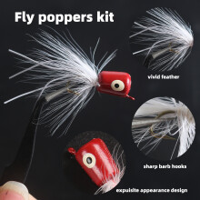 Nr. 8 Popperfliege-Haken 10-teiliges Set weiß 4x3x2 cm