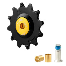 Jockey Wheel For Road Bike - 11/12/13/14T, Ceramic Bearings, 12T, Pulsys Guide, Easy To Use, Black