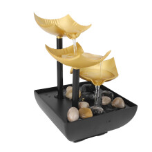 Fuente de escritorio de 3 niveles USB LED 14x14x21 cm