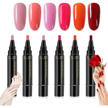 (6Pcs Set D)Nail Polish Pens, 36 Color Nail Polish Gel Pen 5 ml, 3 In 1 Gel Nail Polish Pen, Soak Off UV LED Nail Varnish Nail Tools For Women Girls