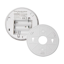 Dual Smoke & CO Detector with Sound Light Alarm, 10.7cm