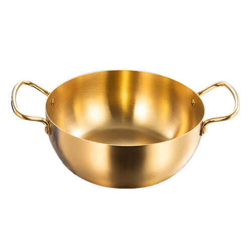 Stainless Steel Double Handle Ramen Pot for Induction Cooker, Gold 1