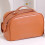 Trousse de maquillage à double fermeture éclair marron grande capacité 10