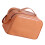 Trousse de maquillage à double fermeture éclair marron grande capacité 12