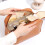 Trousse de maquillage à double fermeture éclair marron grande capacité 14