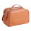 Trousse de maquillage à double fermeture éclair marron grande capacité 3