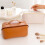 Trousse de maquillage à double fermeture éclair marron grande capacité 5
