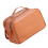 Trousse de maquillage à double fermeture éclair marron grande capacité 11