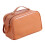 Trousse de maquillage à double fermeture éclair marron grande capacité 1