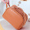 Trousse de maquillage à double fermeture éclair marron grande capacité 9