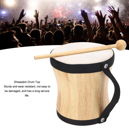Lightweight Hand Drum with Sheepskin Top & Strap for Performances 2