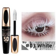(White) 5D Silk Fiber Mascara Fuller & Voluminous Colored Mascara Natural Waterproof Smudge-proof Mascara Waterproof Mascara for Eyelashes