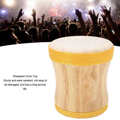 Percussion Hand Drum Kit mit Holz-Schafsleder-Top, gelbe Farbe, inklusive Stick 2
