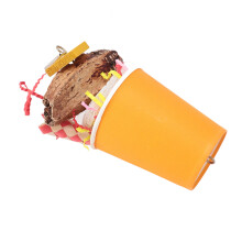 Juguetes de forrajeo para aves - Papel deshilachado, taza naranja