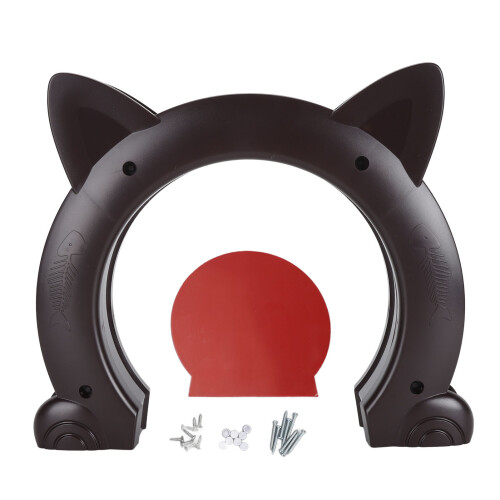Braunes ABS-Katzen-Innentürloch-Kit Einfacher Einbau 2