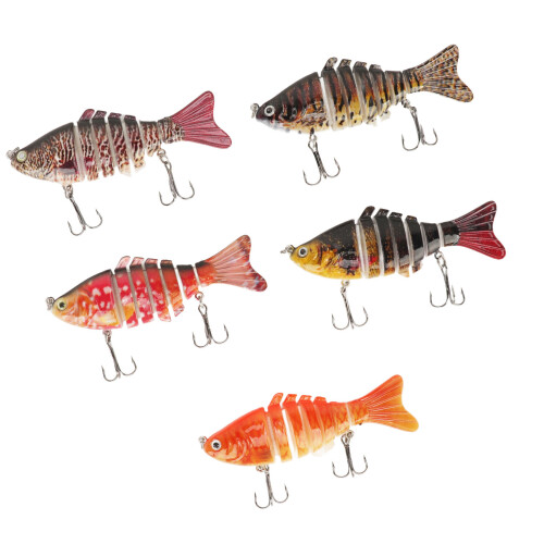 5 pièces de leurres multi-articulés - 7 segments, 134 g, boîte