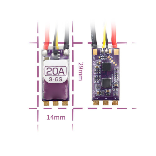 ESC 128K 32Bit 20A pour drone 3-6S, à faible bruit, couleur 1
