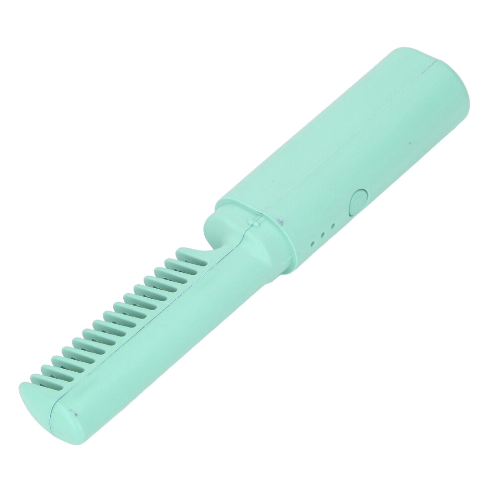 Ergonomic Cordless Mini Hair Straightener Comb - Green Portable