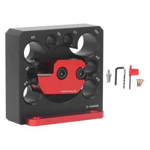 Einstellbare Dübel-Führung 8-20 mm Schwarz/Rot 1