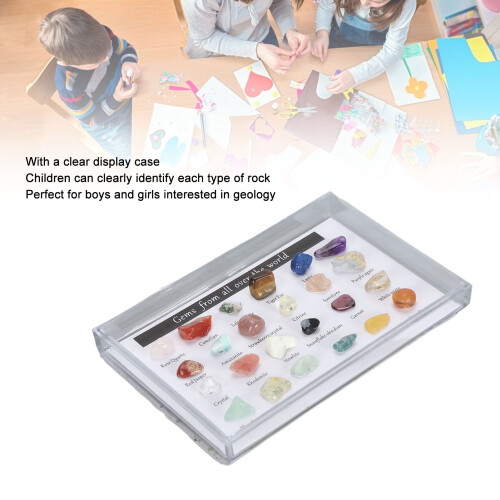 Kit de colección de rocas minerales Set 2 estuche transparente 2
