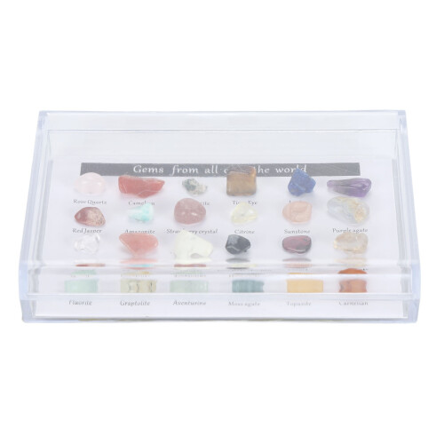 Kit de colección de rocas minerales Set 2 estuche transparente 1