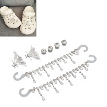 8-teiliges Schuh-Charms-Set: Schmetterling, Herz, Rund-Schnallen-Dekorationen