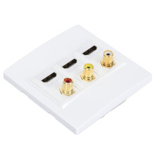 Plaque murale HDMI RCA à 3 ports, 86 mm, 4K 60 Hz