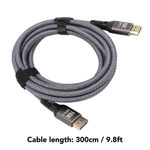 Cavo DisplayPort 2.1, 40 Gbps, 9,8 piedi, Argento 1